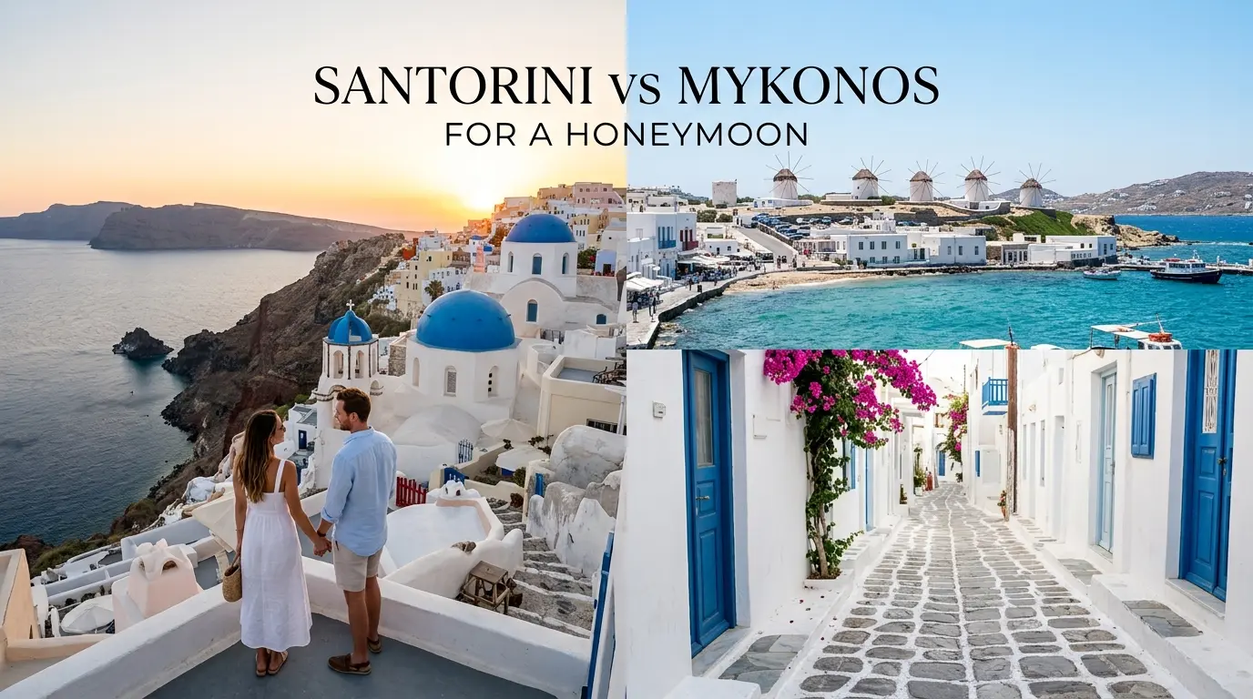 santorini vs mykonos for a honeymoon